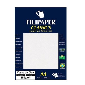 Papel Especial Casca de Ovo Branco A4 180g/m² - 50 folhas - Filipaper
