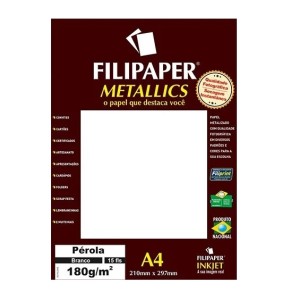 Papel Especial Pérola Branco A4 180g/m² - 15 Folhas - Filipaper