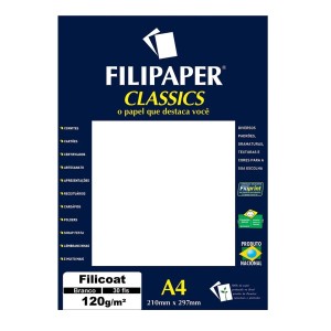 Papel Especial Filicoat Branco A4 120g/m² - 30 folhas - Filipaper