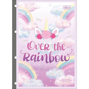 Bloco de Fichário 80 Folhas Universitário Unicórnio - Over The Rainbow - Tilibra