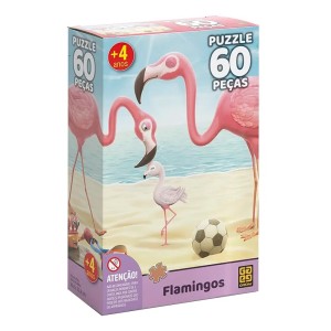Quebra-cabeça 60 peças Flamingos - Grow