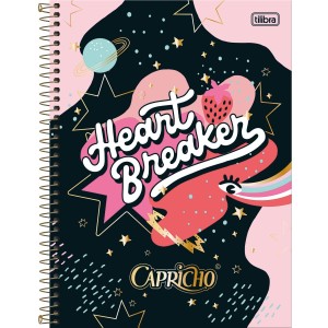 Caderno 1 Matéria Universitário Espiral Capricho - Heart Breaker - Tilibra