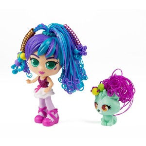 Boneca Curli Girls e Mascote - Rosli e Koda - Brinquedos Rosita