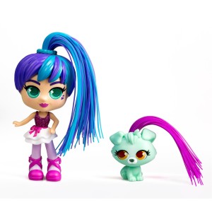 Boneca Curli Girls e Mascote - Rosli e Koda - Brinquedos Rosita