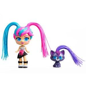 Boneca Curli Girls e Mascote - Milli e Vouge - Brinquedos Rosita