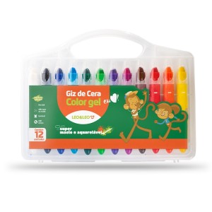 Giz de Cera Color Gel 12 Cores - Leo&Leo