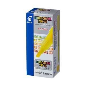 Caixa Marca Texto Lumi Color Amarelo - 12 Unidades - Pilot
