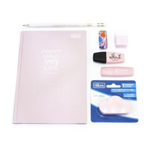 Kit Papelaria Diverso 12 - Rosa Pastel