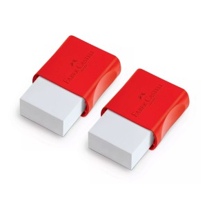 Borracha Capa Plástica Vermelha FC Max Kit C/ 2 Unidades - Faber-Castell