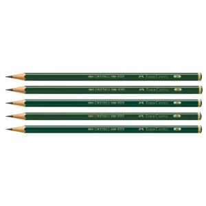Kit Lápis Grafite 9000 Sextavado C/ 5 - Faber-Castell