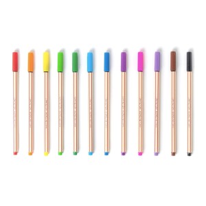 Caneta Microline 0.4 mm Estojo Redondo Com 12 Cores - Compactor