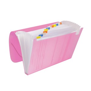 Pasta Sanfonada A4 Com 12 Divisórias Rosa Line - DAC