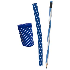 Kit Papelaria Trio Cis Spiro Lápis Borracha e Apontador (Azul)