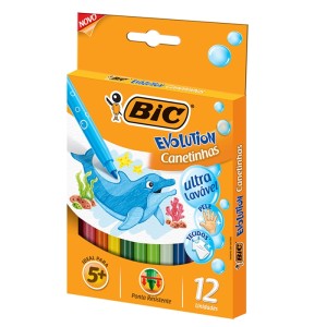 Canetinhas 12 Cores - Evolution - Bic