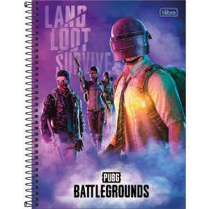 Caderno 10 Matérias Universitário Espiral PUBG Battlegrounds - Tilibra