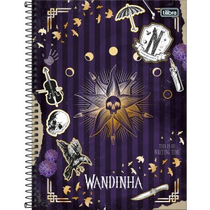 Caderno 10 Matérias Universitário Espiral Wandinha - Tilibra