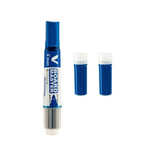 Kit Marcador para Quadro Branco V-Board Master + 2 Refis WBS-VBM Azul - Pilot