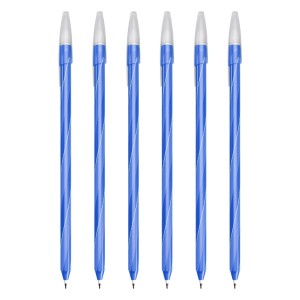 Caneta Cis Spiro Glow Azul Esferográfica Kit c/ 6 unidades