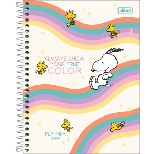 Agenda Planner Espiral 17,7 X 24 cm Snoopy 2024 - Tilibra