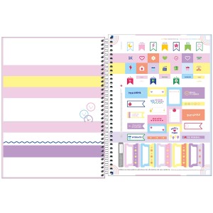 Caderno 1 Matéria Universitário Espiral Azul Pastel Happy - Tilibra